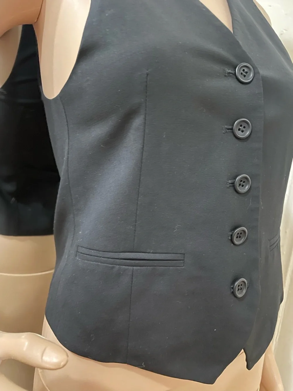 Theory Black Sleeveless Button Vest - Picture 7 of 13